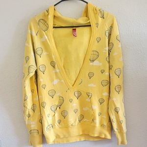 Fox lightweight hooded sweatshirt, yellow, medium